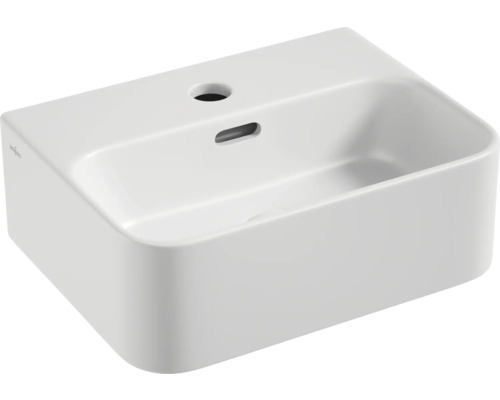 Jungborn THREE wastafel, 39 x 30 cm, wit mat, inclusief keramische afvoerplug
