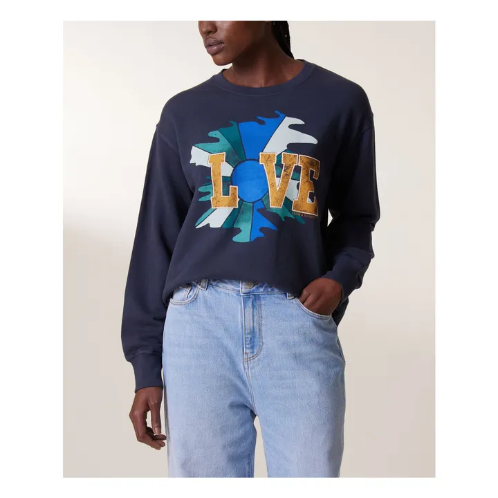 Leon & Harper Sweat Sortie Love Coton Bio | Charbon