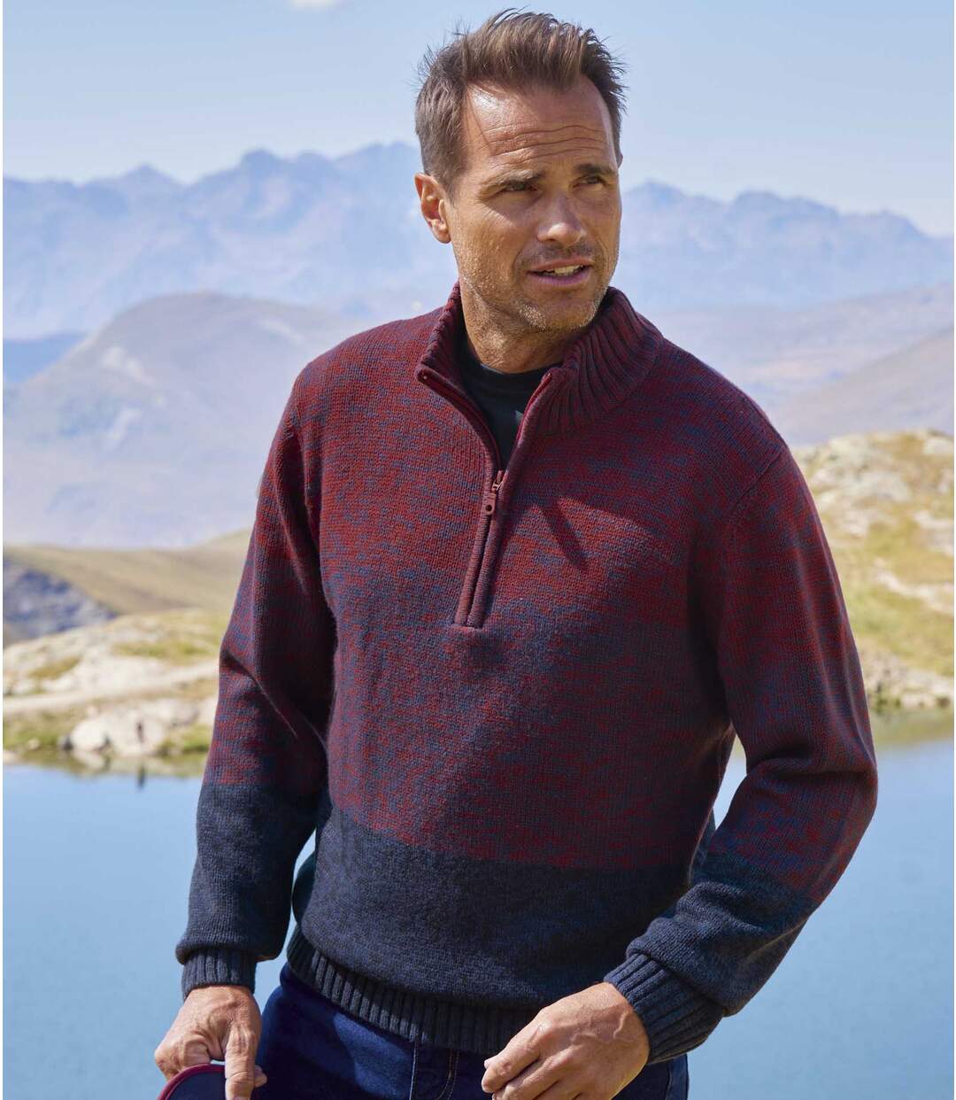 Pull Tricot Col Camionneur Winter Sunset