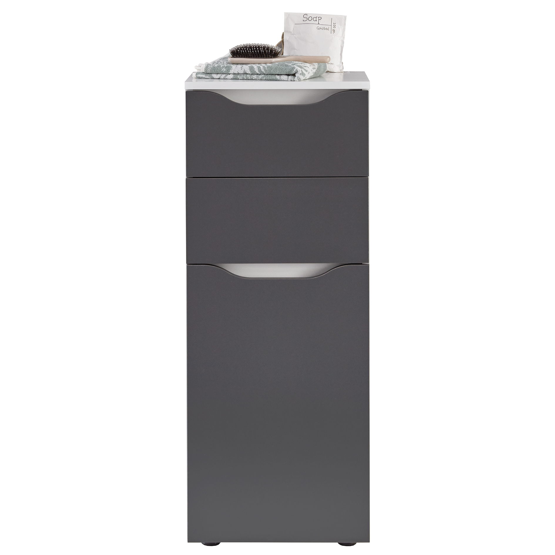 Unterschrank - weiß - anthrazit - Soft-Close - 40 cm