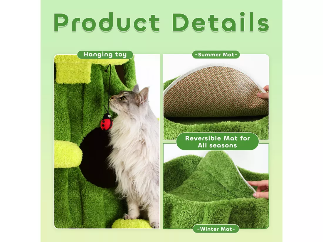 Cadre d'escalade pour chat en bois, vert