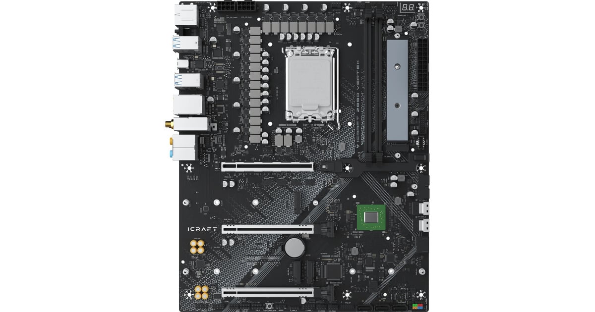 MAXSUNMS-iCraft Z890 VERTEX socket 1851 moederbord  (Zwart, RAID, 2.5 Gb-LAN, WLAN, BT, Sound, ATX)
