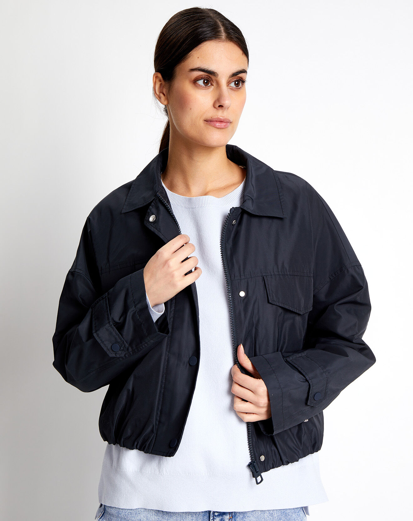 Marc O'Polo Blouson Court Zippé bleu marine