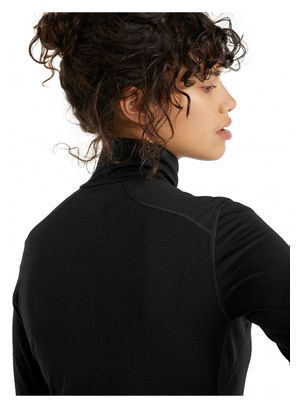 Maillot Manches Longues Femme Icebreaker Mérinos 200 Oasis Half Zip Noir