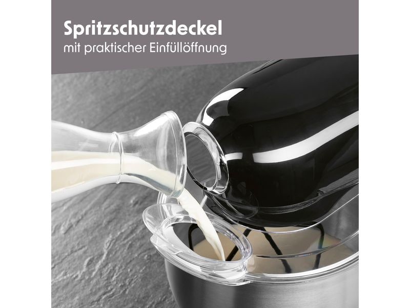 GOURMETmaxx Küchenmaschine Schwarz Küchengerät mit Rührschüssel und Zubehör