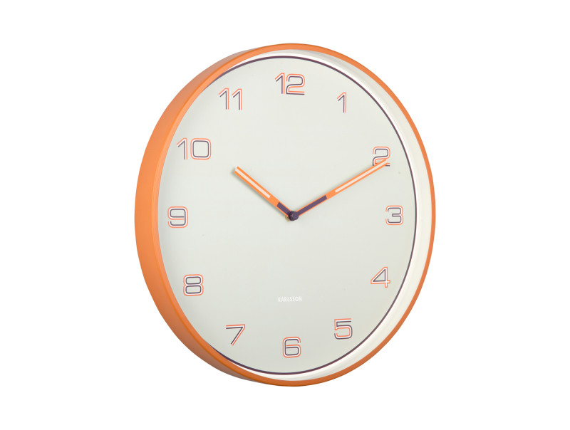 Wall Clock Lined Numbers KA6013BB Bright blue