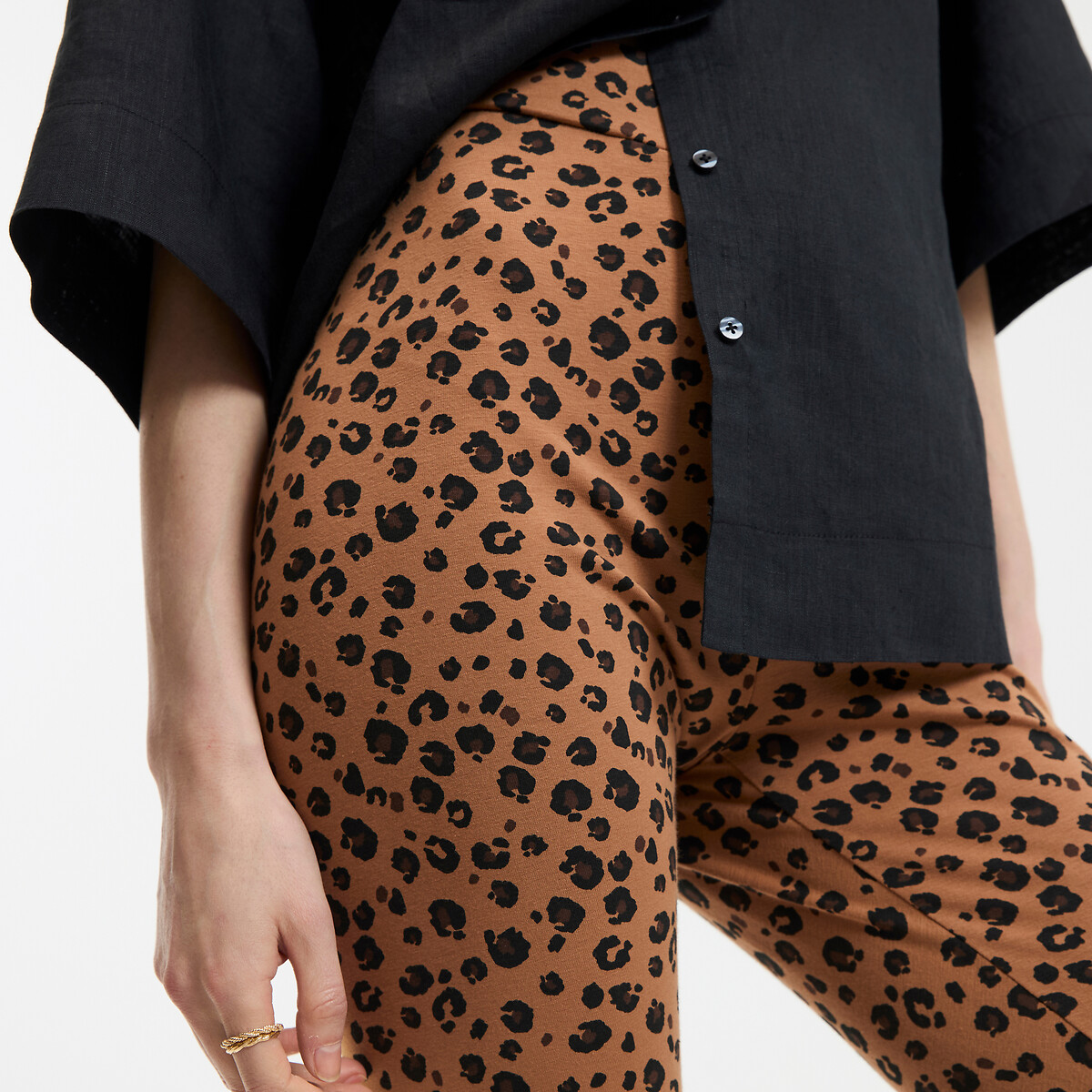 COLEÇÕES LA REDOUTE<br>Leggings de cintura alta com estampa animal