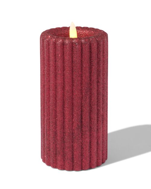 led kaars glitter rood