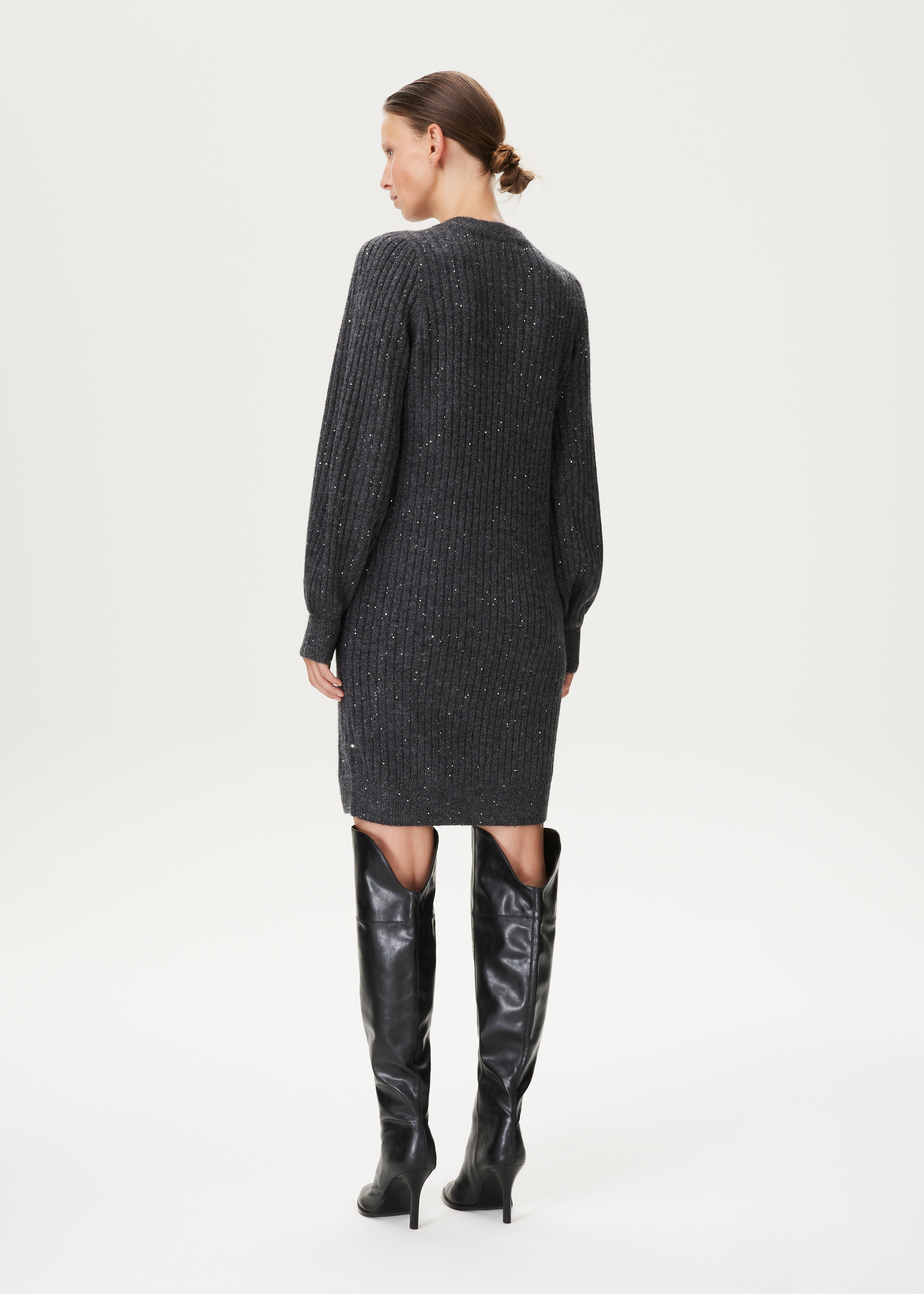 Ribgebreide jurk met glitter