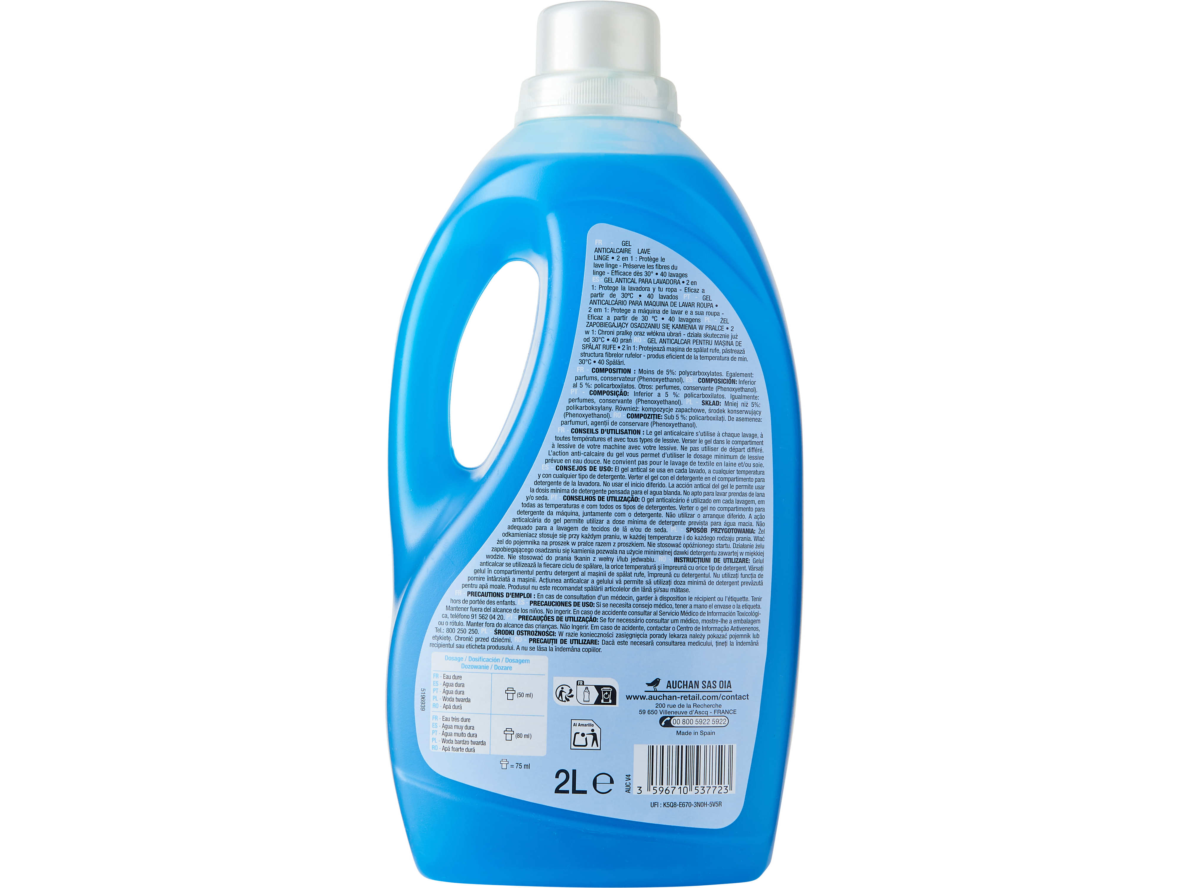 GEL ANTI-CALCÁRIO AUCHAN 2 EM 1 2L