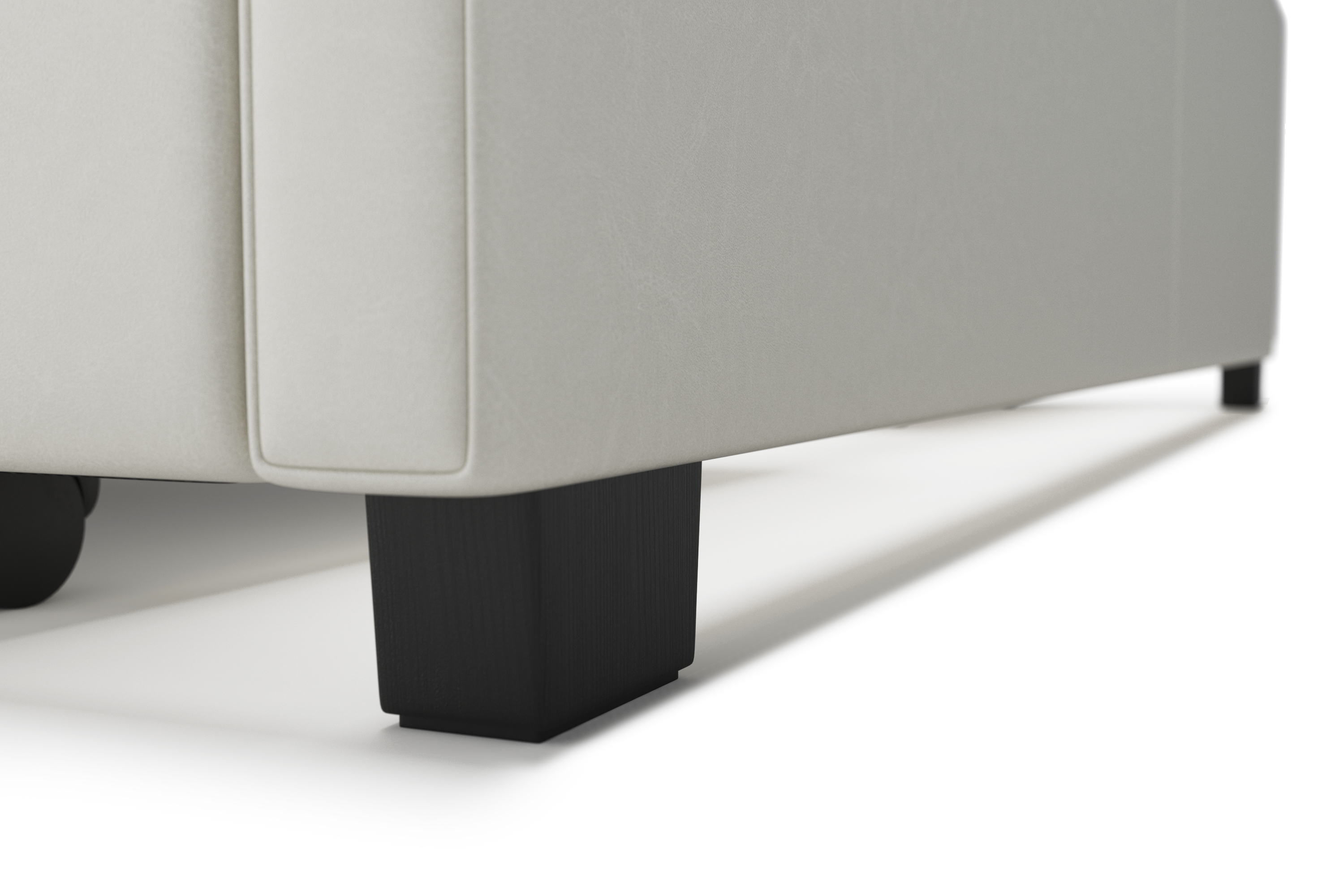 Lederbett LED TRANCE 140 x 200 cm weiss