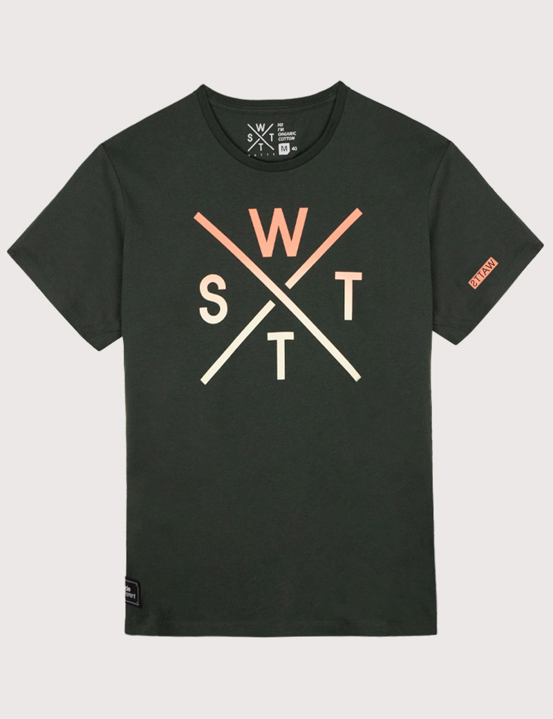 WATTS T-SHIRT VERT MANCHES COURTES GRAND LOGO HOMME