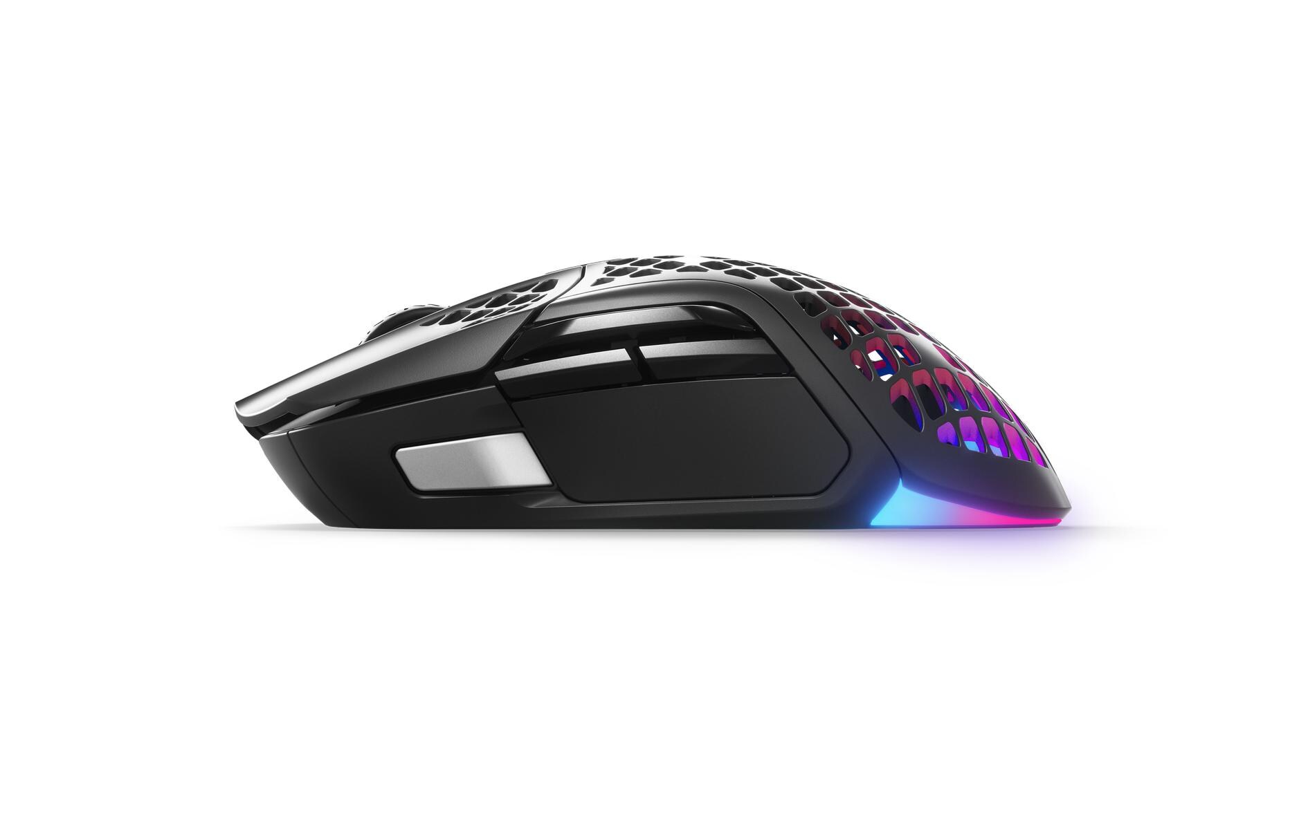 Gaming-Maus Aerox 5 Wireless<br>Ultraleichte, kabellose Gaming-Mouse mit ergonomischem 9-Tasten-Layout und RGB-Beleuchtung