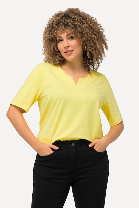T-Shirt, A-Linie, Tunika-Ausschnitt, Halbarm