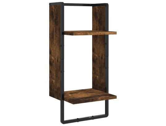 VIDAXL - Etagère murale Ensemble d'étagères murales avec barres 4 pcs chêne fumé