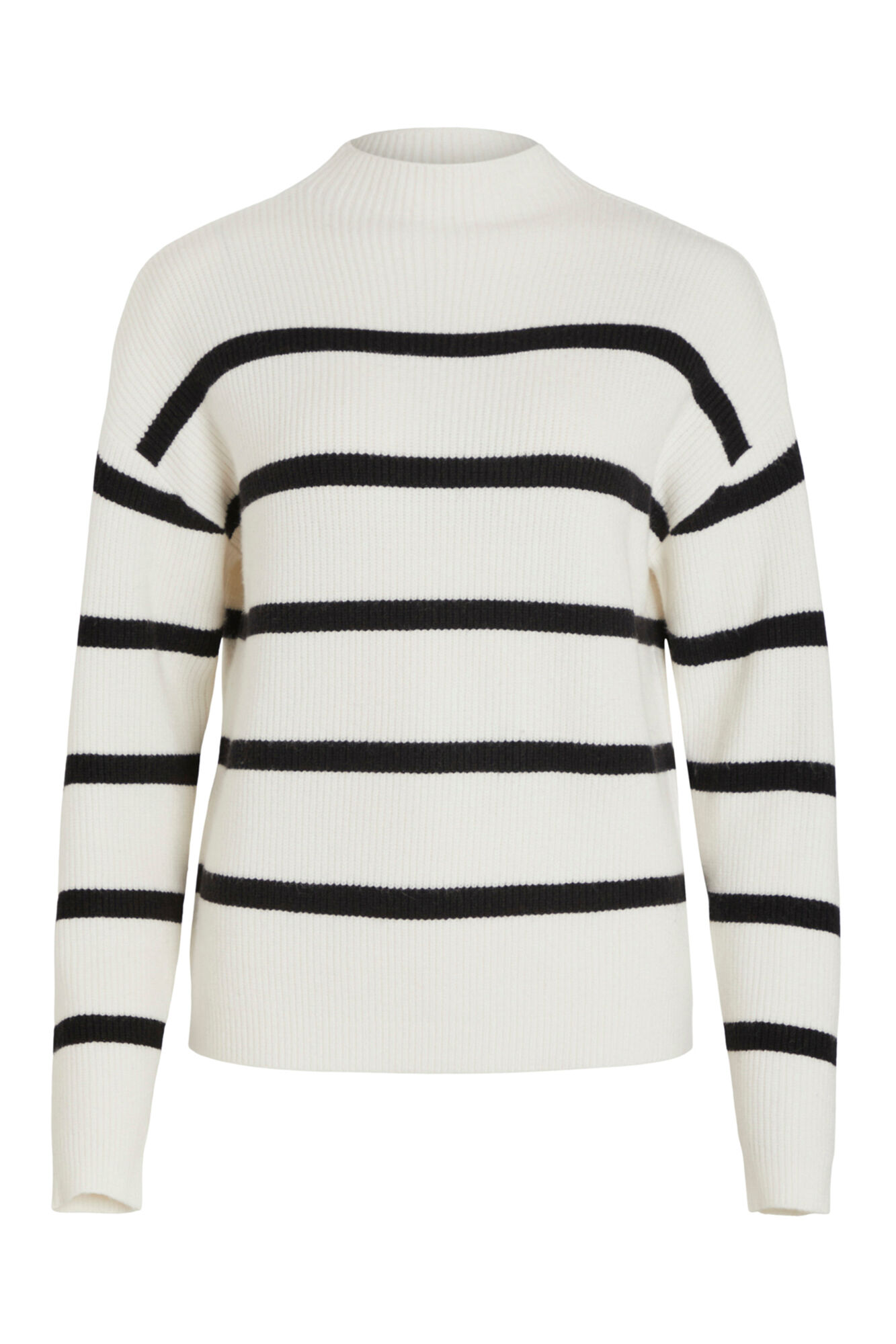 Suéter feminino de gola alta e mangas compridas - Branco