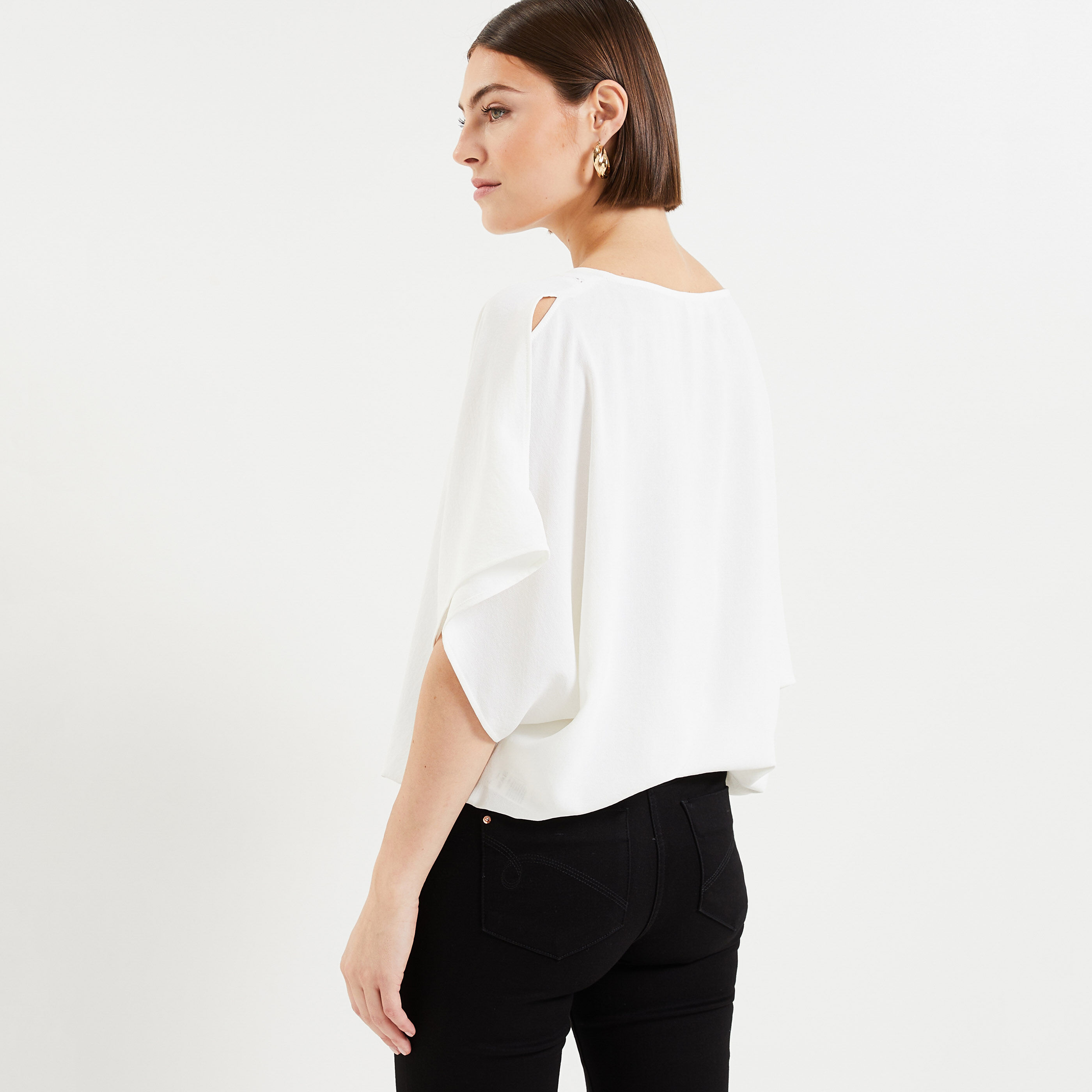 Blouse épaules ouvertes femme - ECRU