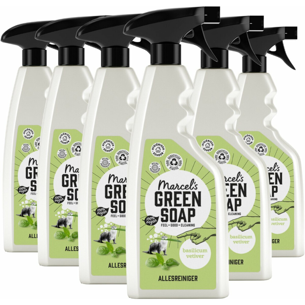 6x Marcel's Green Soap Allesreiniger Spray Basilicum & Vetiver Gras500 ml