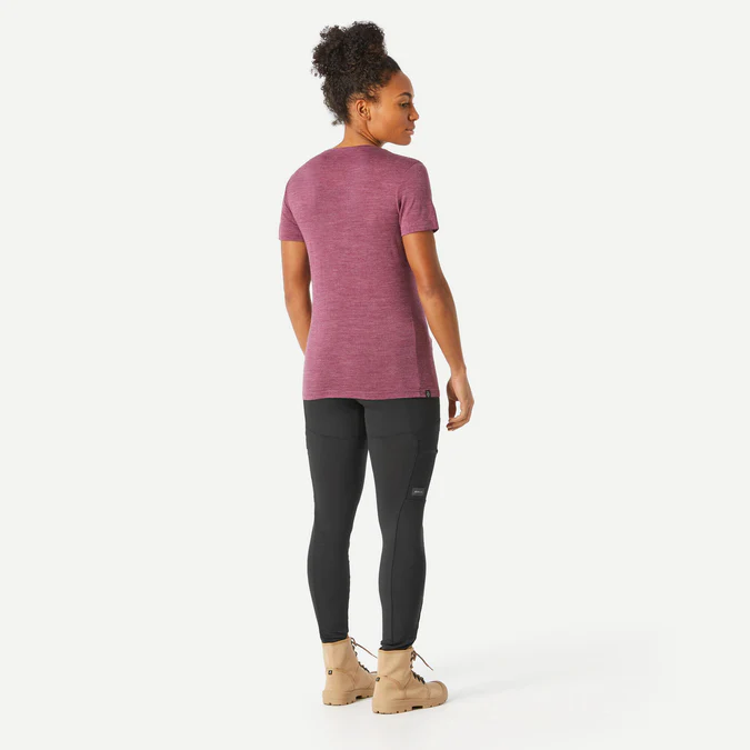 Decathlon Forclaz - Camiseta feminina Forclaz Travel 500 em lã merino