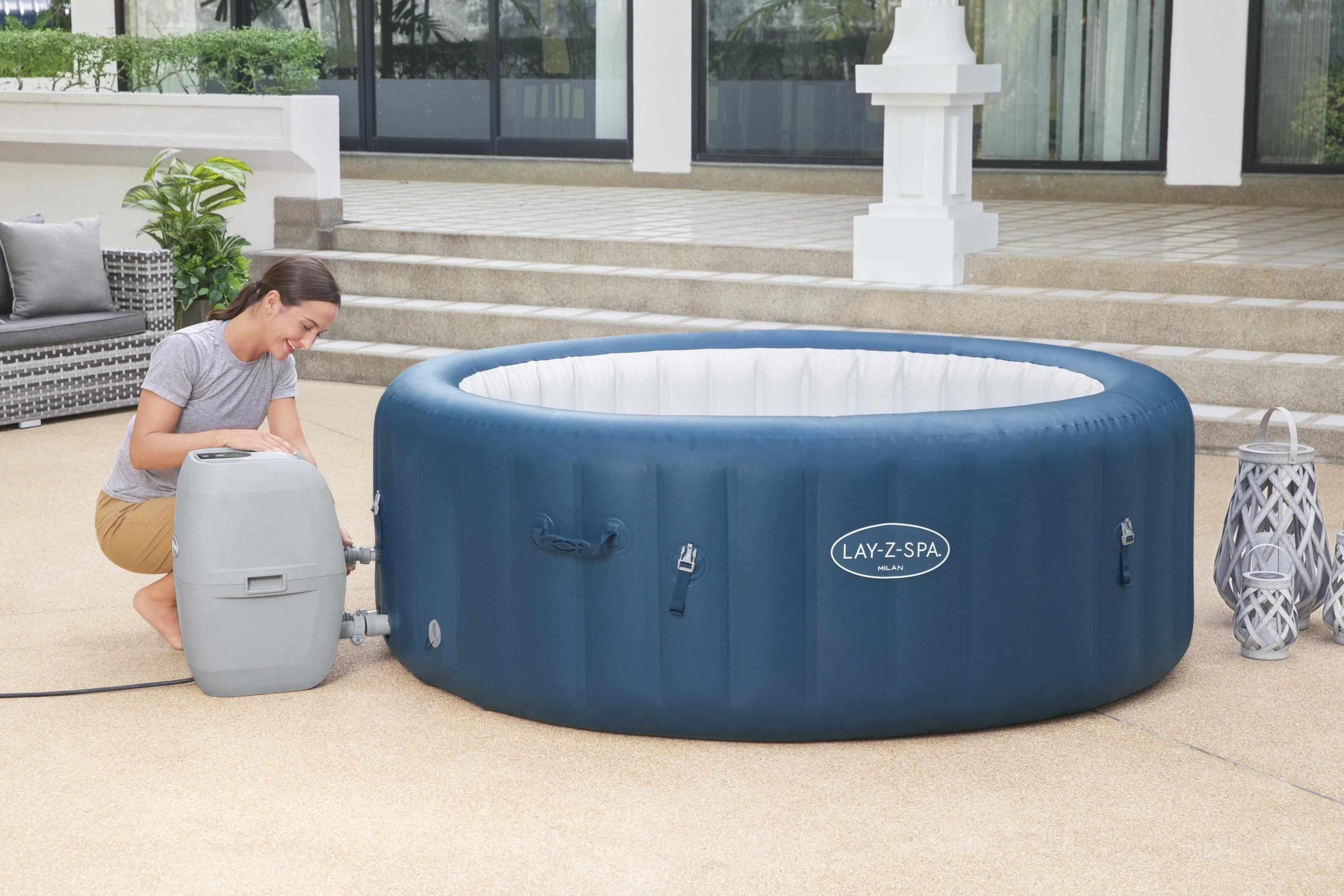 Bestway® LAY-Z-SPA® WLAN-Whirlpool Milan AirJet Plus™ Ø 196 x 71 cm, rund