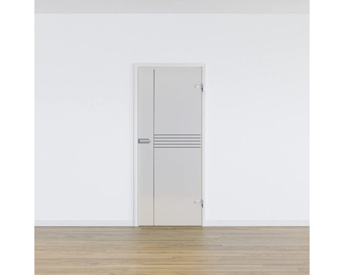Pertura glazen deur complete set Glera Linear 709x2085x8 mm rechts, inclusief Jonte Studio beslag, niet afsluitbaar
