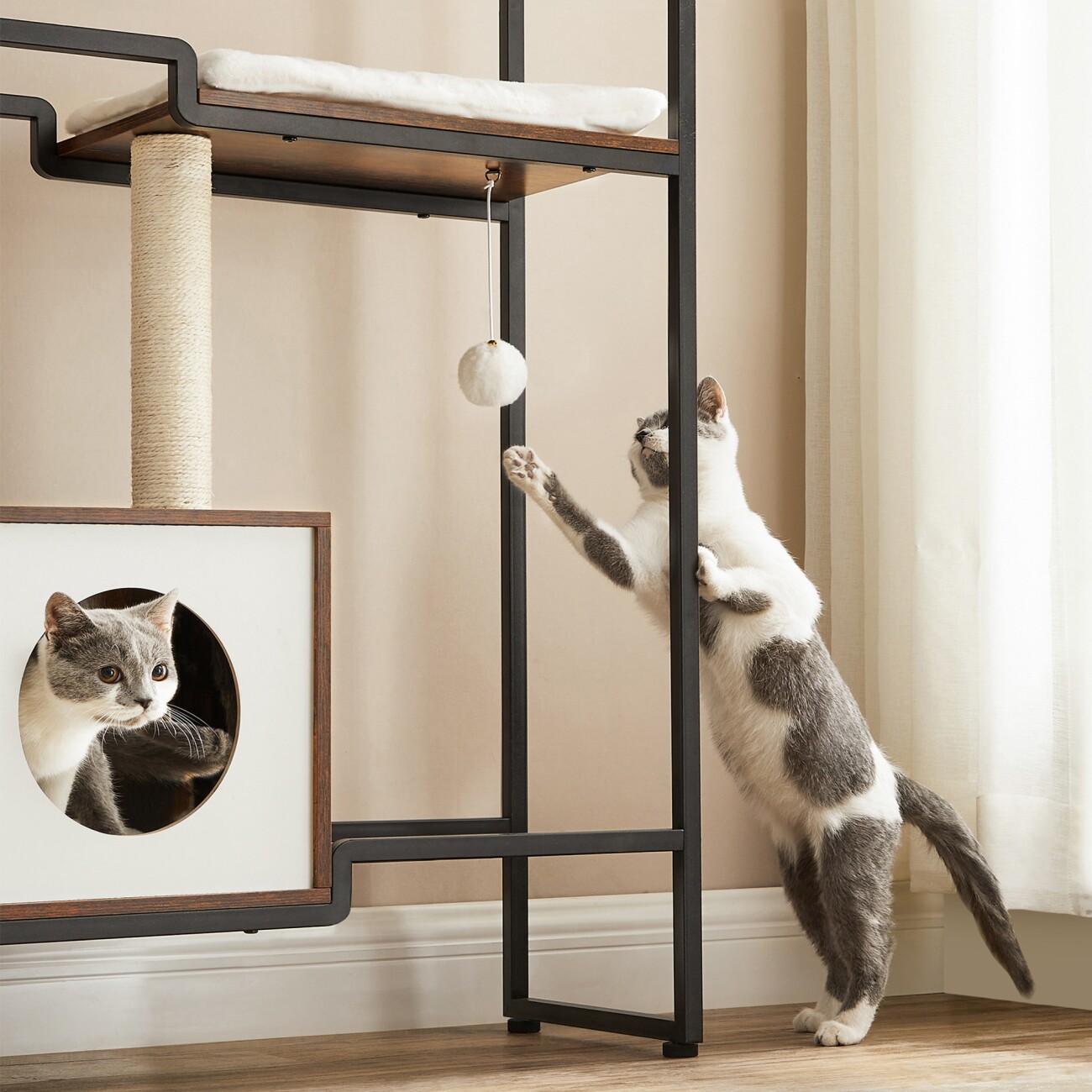 FEANDREA Katzenbaum 2-in-1-Möbel