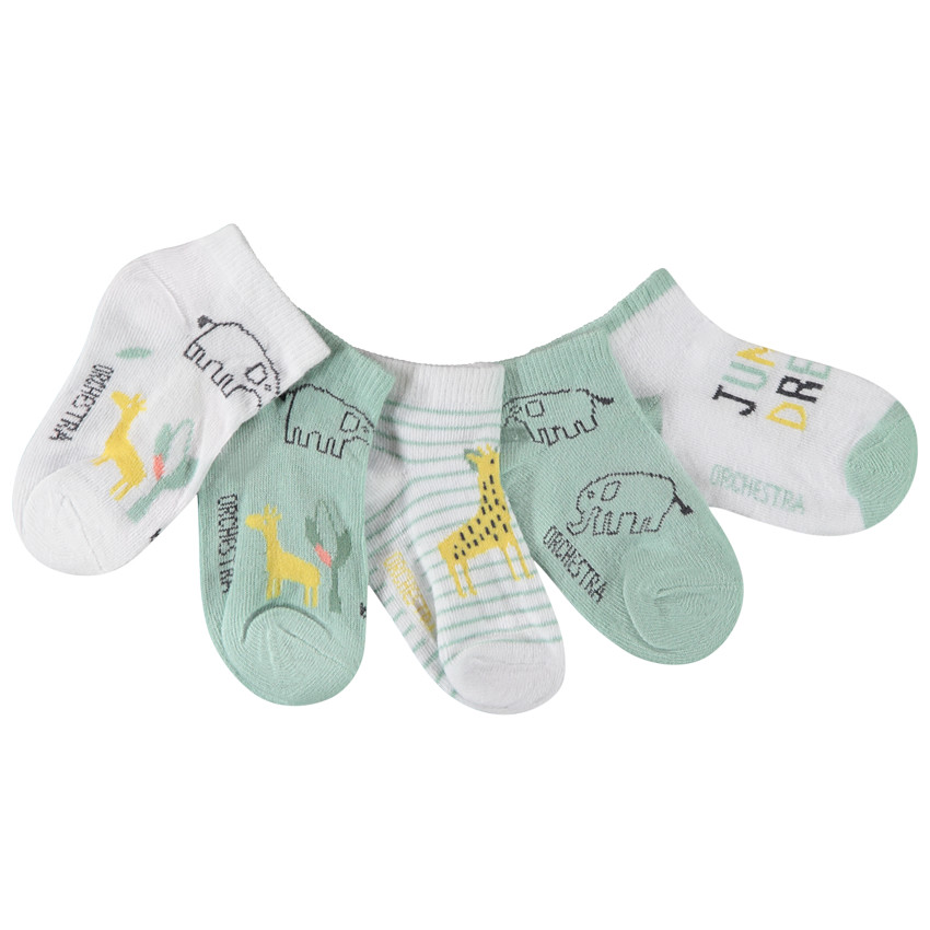 Lot de 5 paires de chaussettes courtes fantaisie pour bébé garçon