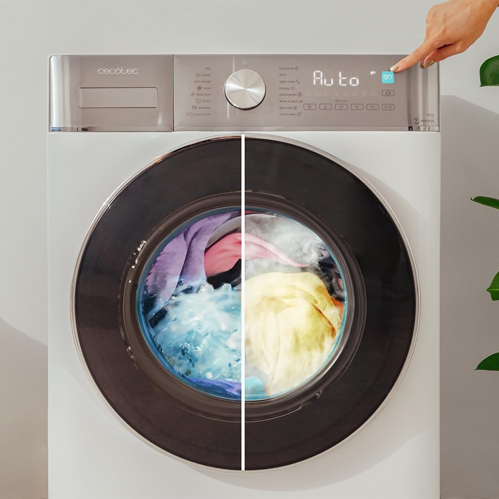 Cecotec Waschmaschine Trockner 8-5Kg Frontlader Bolero Wash&Dry 8580 Inverter A. 1400 U/MIN, 16 Programme, Inverter Plus Motor, SteamMax, OnSmart, Fuzzy Logic, SpaCare und Lastsensor