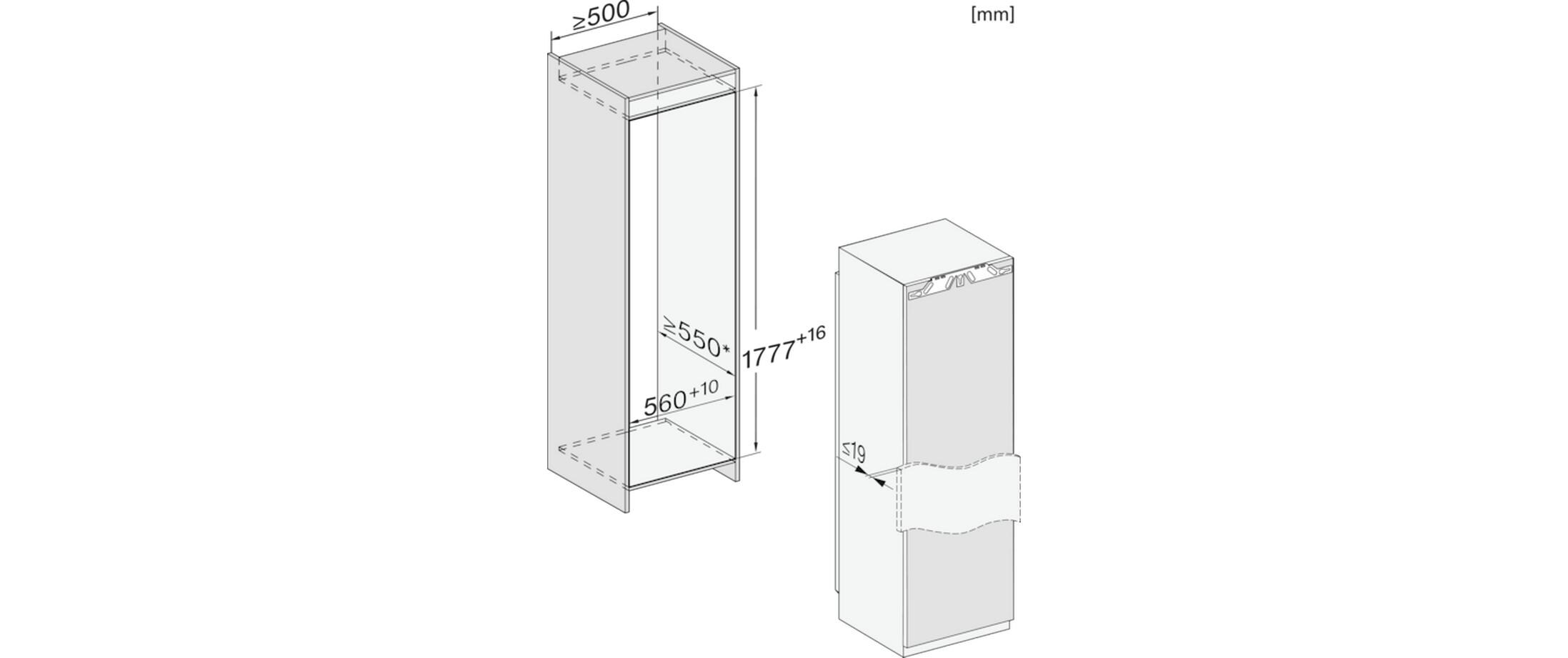 Einbaukühlschrank K 7798 C L Links<br>Einbau-Kühlschrank mit ActiveDoor, PerfectFresh Active und 4 Sterne Gefrierfach für maximalen Komfort