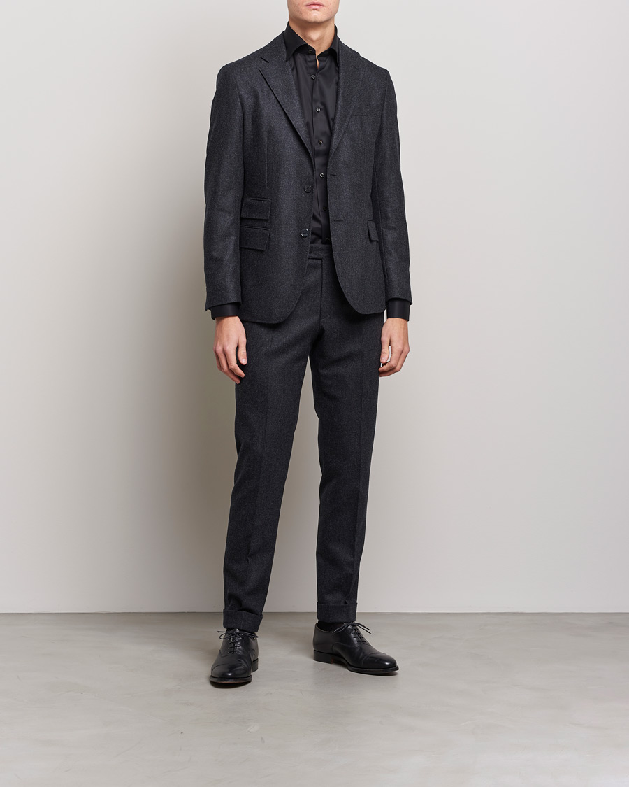 Stenströms Fitted Body Shirt Black