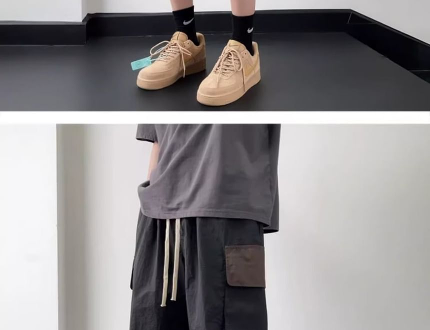 DuckleBeam - Mid Rise Plain Cargo Shorts