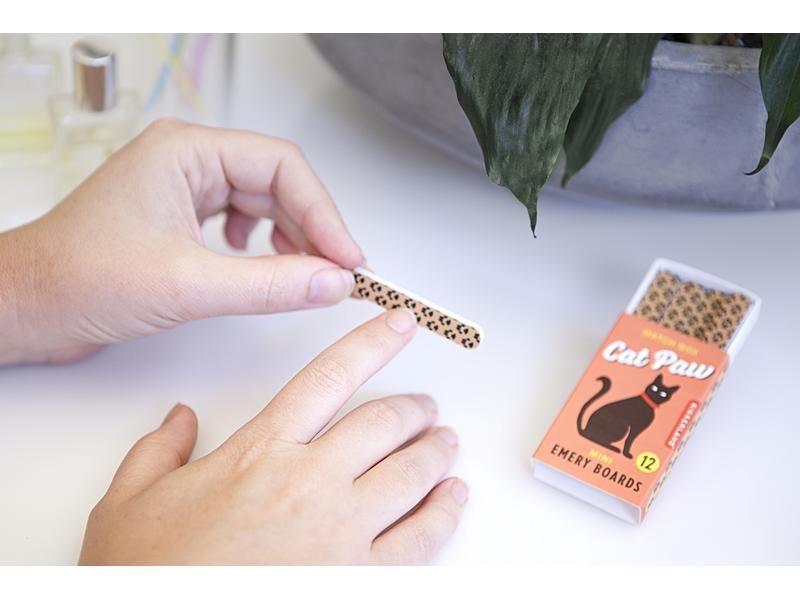 Kikkerland Nagelfeile Cat Paw Match Box Emery Boards 12 Stü Sandblattfeilen