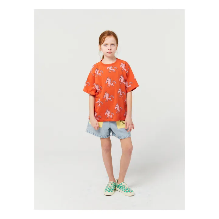 Bobo Choses Exclusivité Bobo Choses x Smallable -  T-Shirt Coton Bio Cheval Blanc | Terracotta