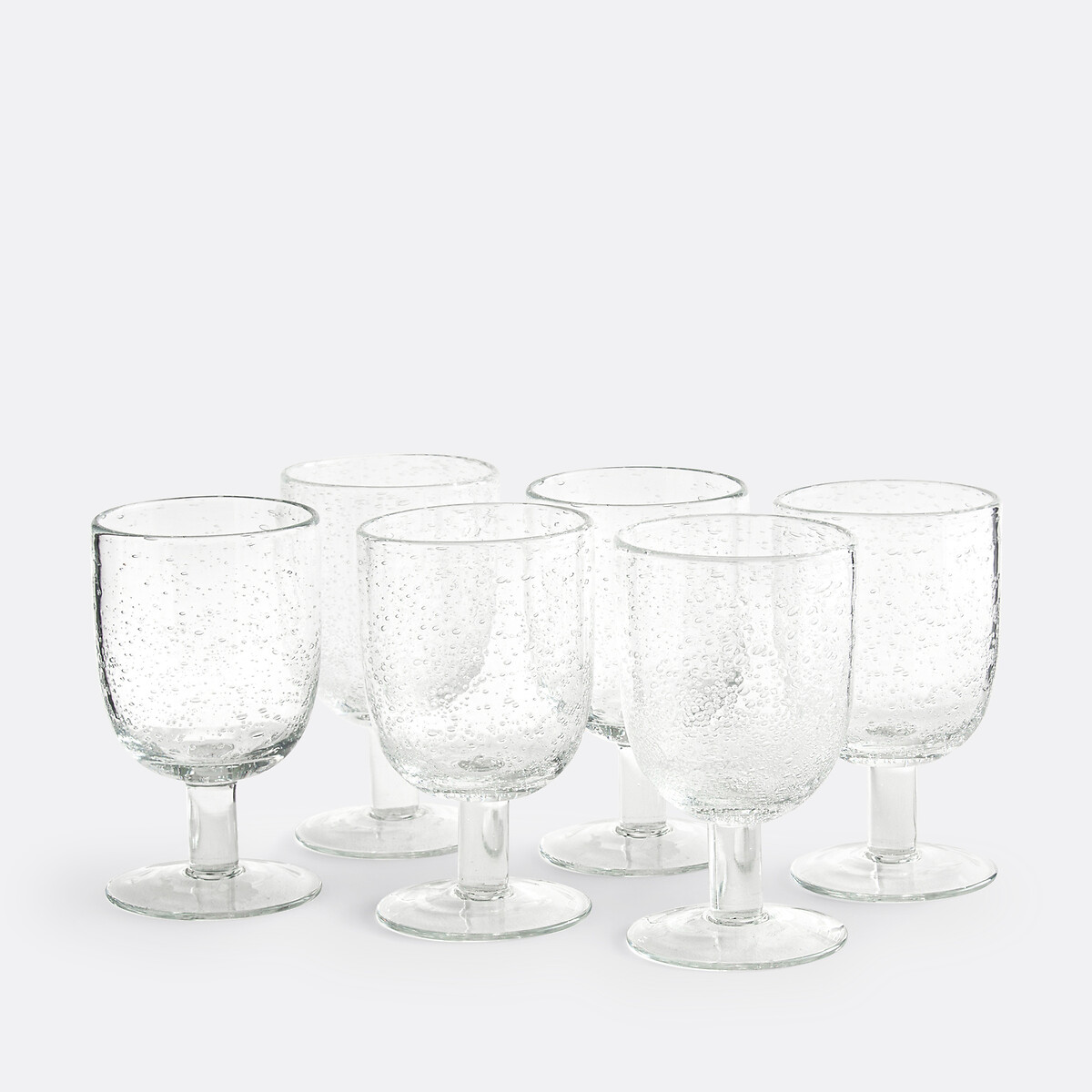 LA REDOUTE INTERIEURS<br>Conjunto de 6 copos de vidro bolha com haste, Faraji