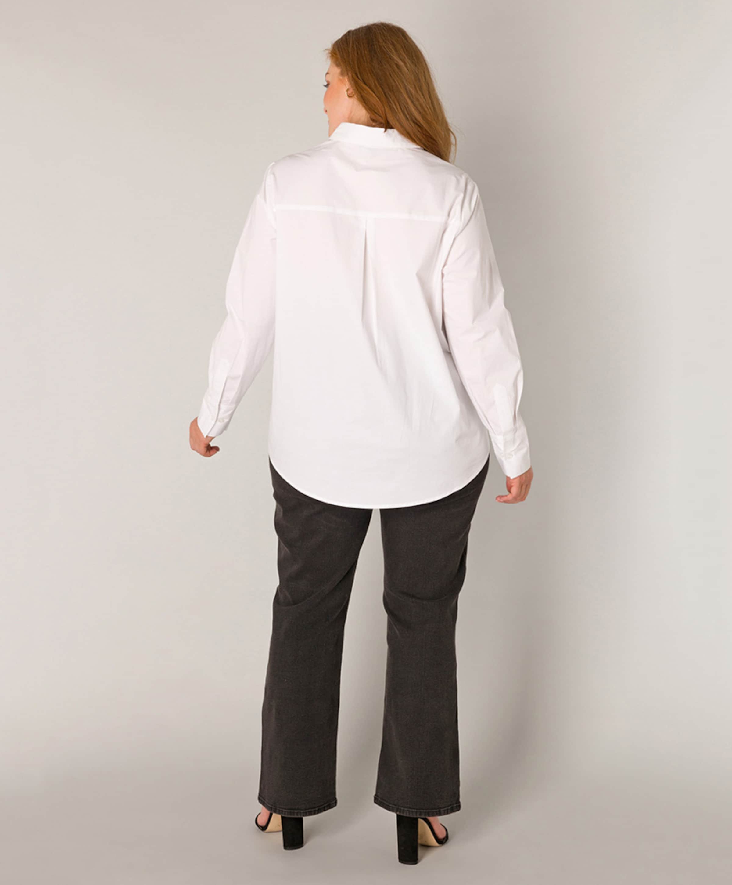 Base Level Curvy Dames blouse wit