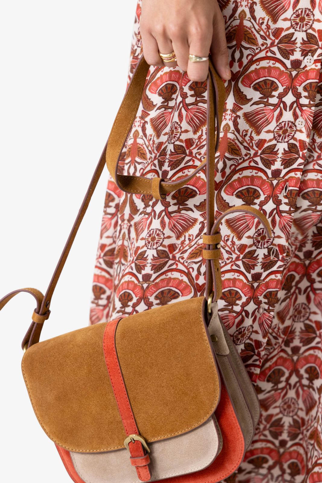 Rode maxi jurk met bloemenprint