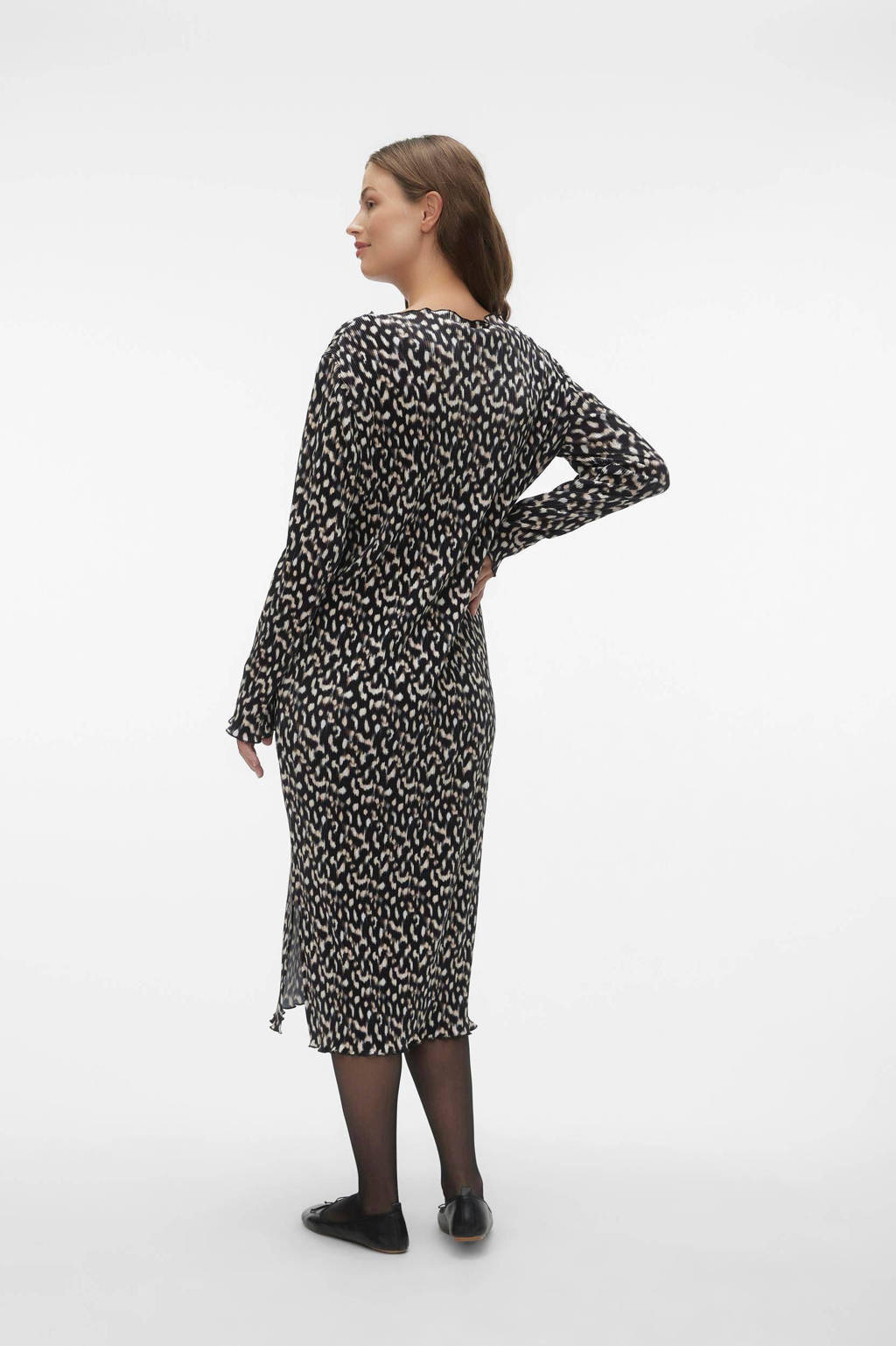 MAMALICIOUS zwangerschapsjurk MLAMALIA met all over print zwart/wit