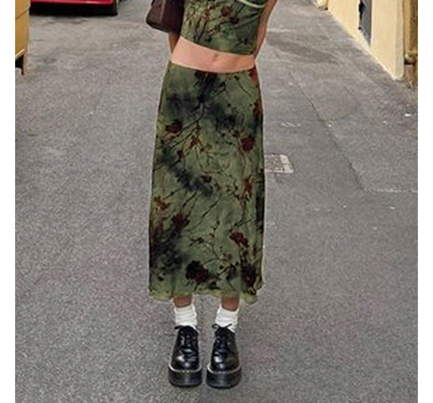 Sosana - Lage taille tie-dye midi-rok