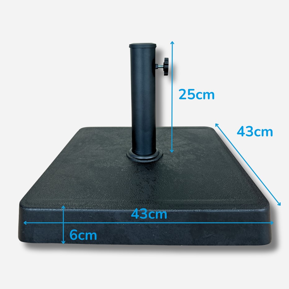 PimXL Parasolvoet vierkant - 43x43 cm - 16kg