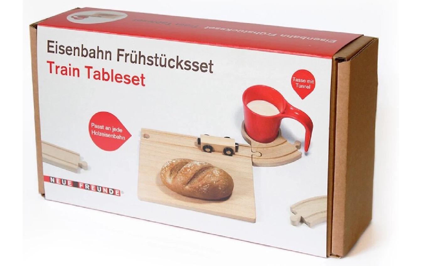 Eisenbahn Frühstücks-SetEisenbahn Frühstücks-Set mit rote Tasse-Tunnel, kompatibel mit Brio und Co.