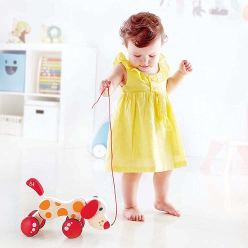 Chien Puppy à tirer Bois et rouge - HAPE