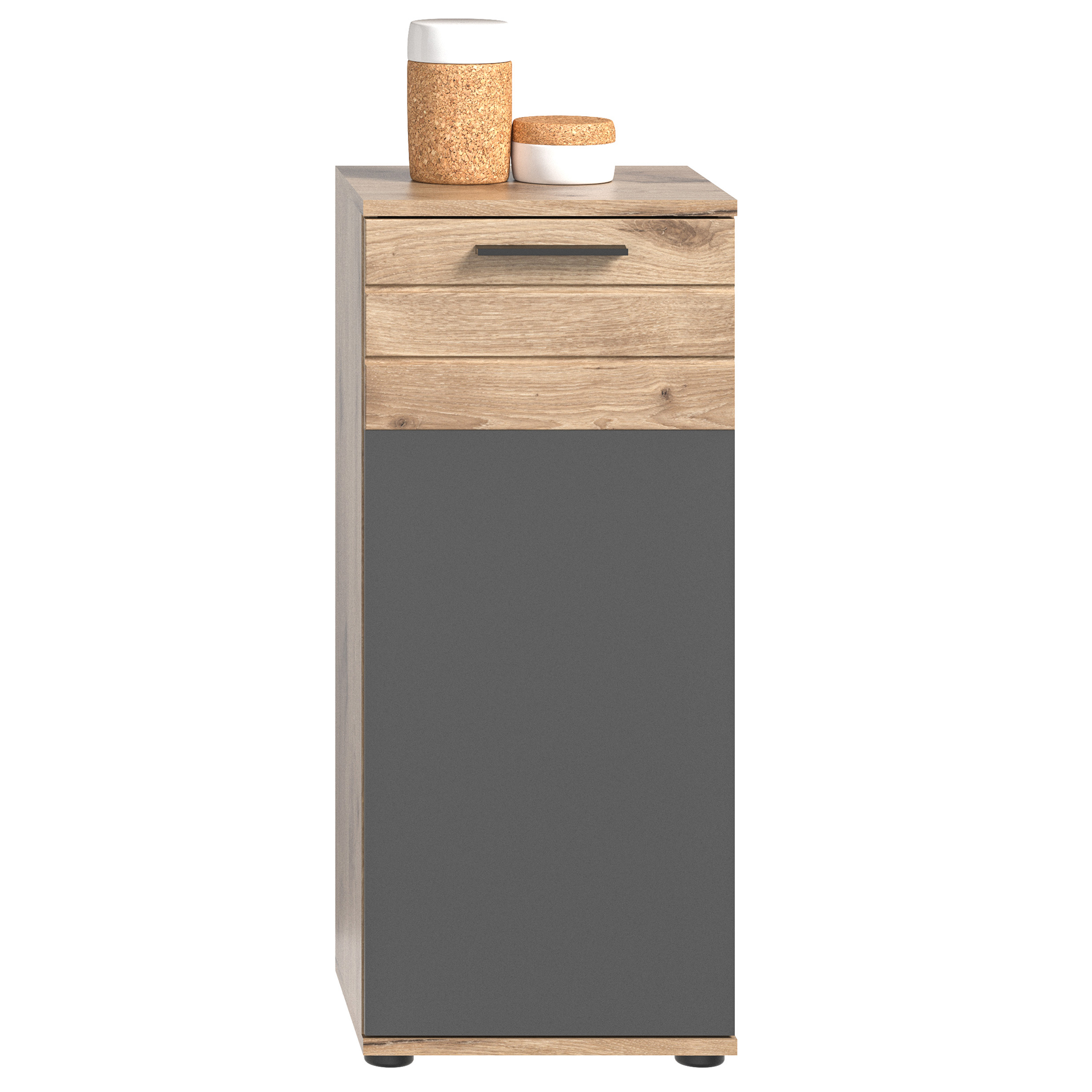 Badstandschrank MASON - Nox Oak - Basalt grau - 37 cm
