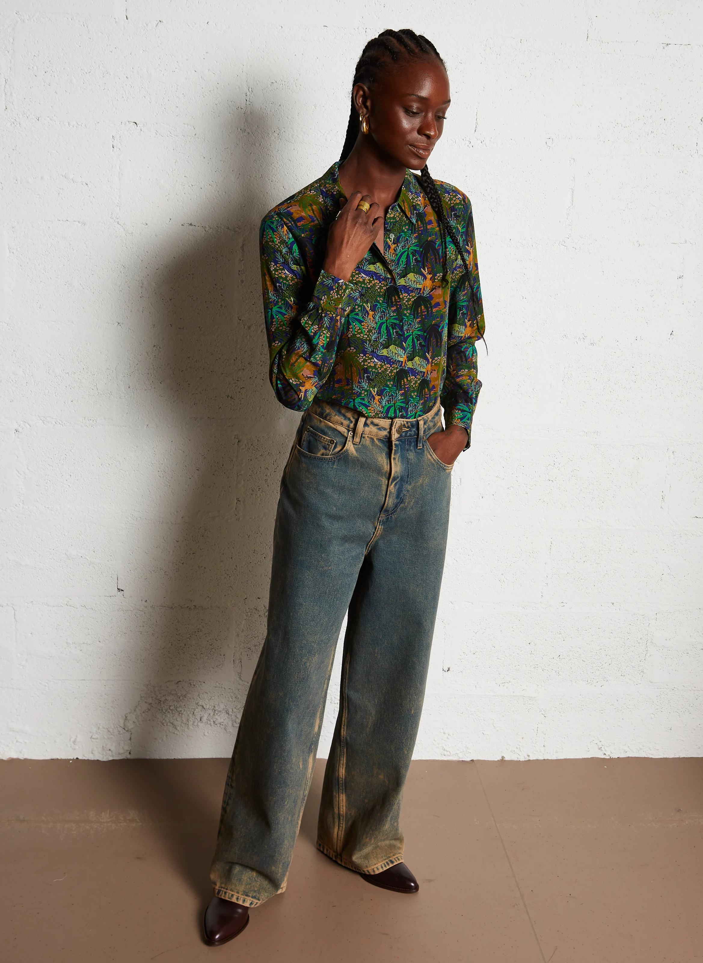 ASATI - Chemise col italien à imprimé floral | Multicolore