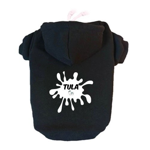 Moletom com estampa de mancha de tinta preta para cachorro