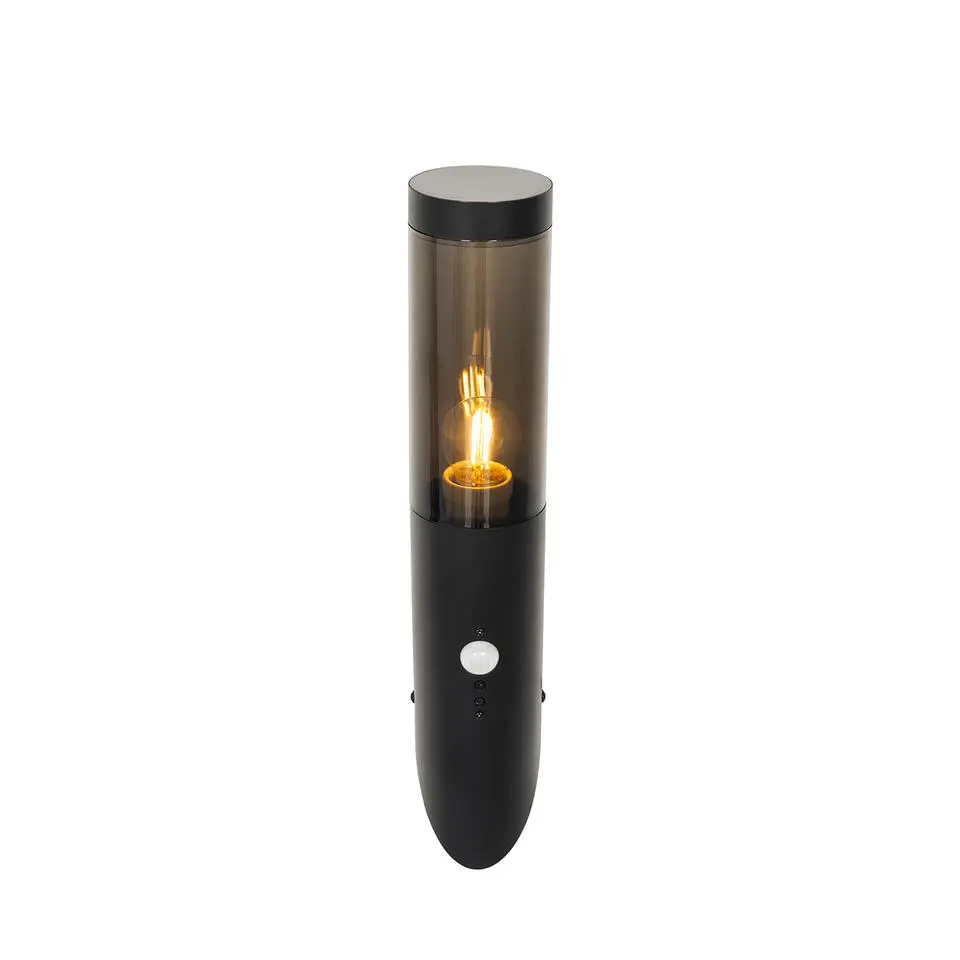 Qazqa buitenlampen met sensor rox zwart e27