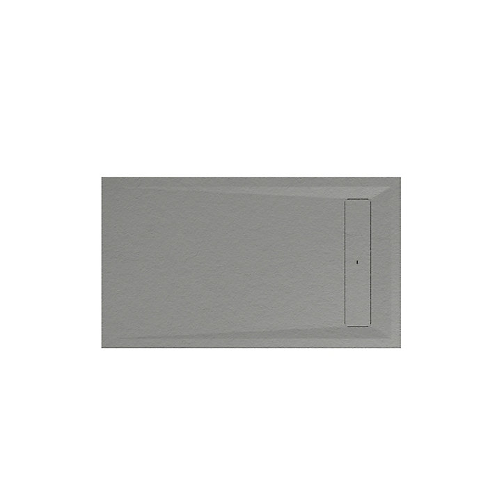 Receveur de douche 80 x 140 cm, résine, gris, GoodHome Luiro