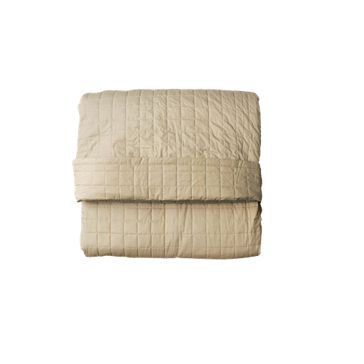 OMHU Quiltet Percale Sengetæppe, Mud, 260x260 cm
