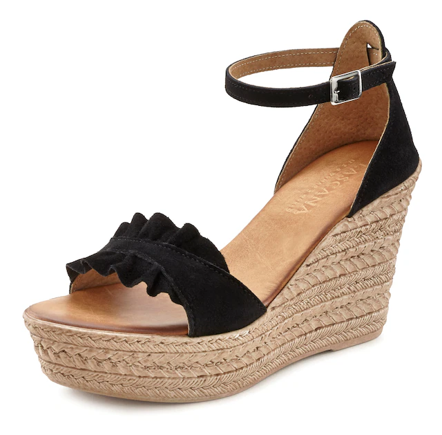 LASCANA Sandalette »Sommerschuh«  Sandale, Sommerschuh aus Leder mit Keilabsatz