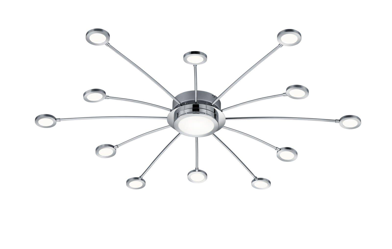 LED-Deckenleuchte - Chrom - mit Fernbedienung - Ø 100 cm