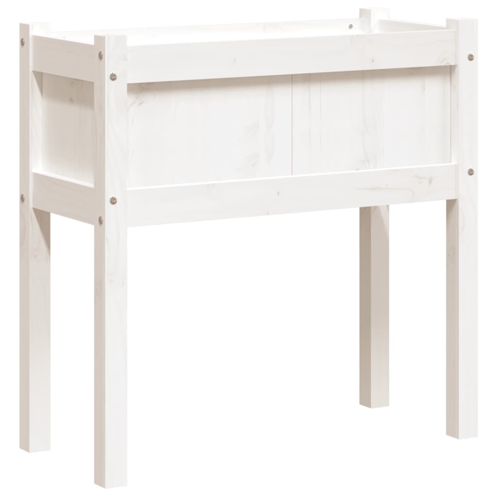 Jardinières 2 pcs avec pieds blanc bois de pin massif
